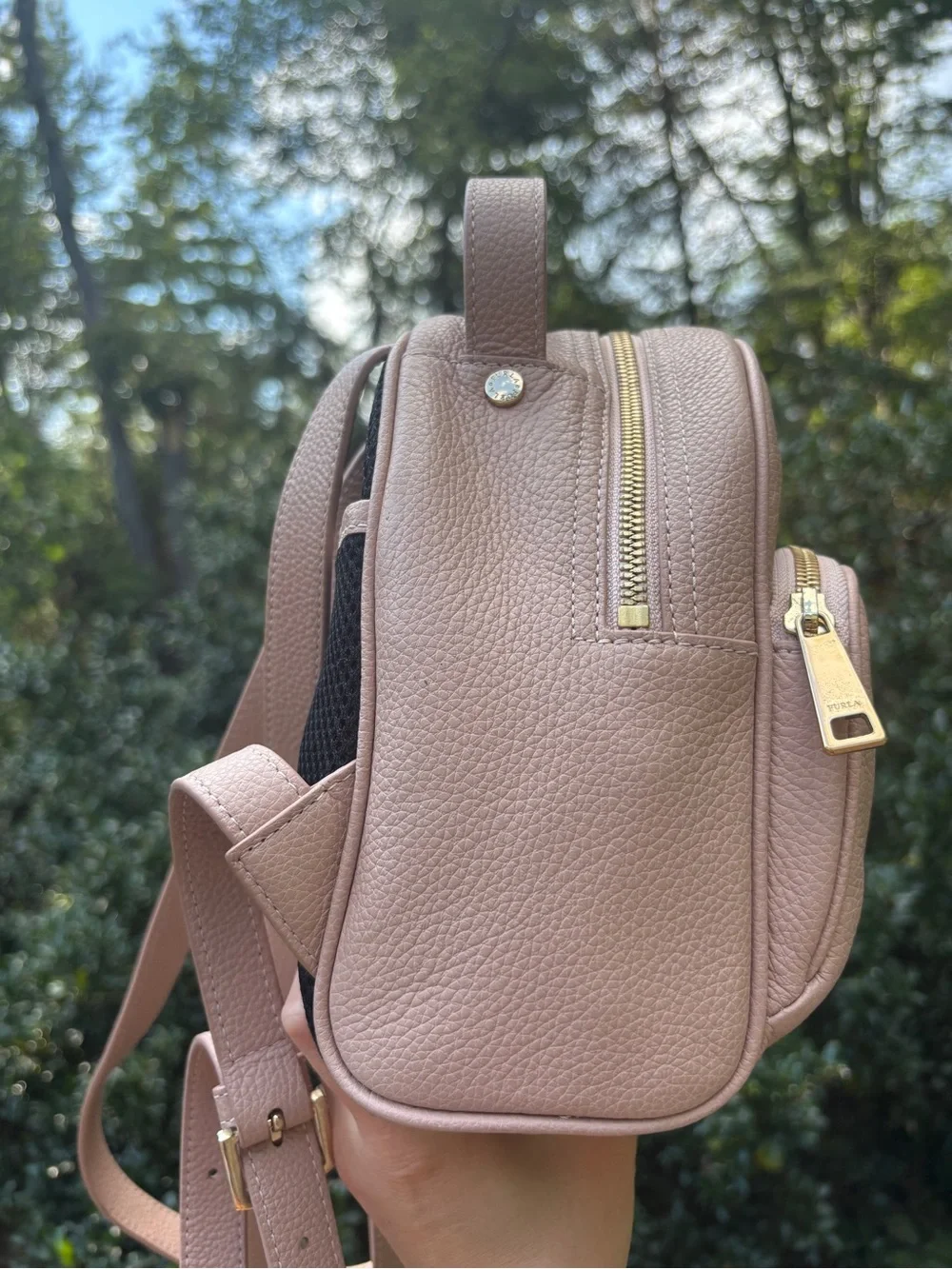 Furla Pebbled Leather Mini Backpack